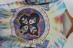 Vintage Kiss 1996 Reunion Tour Shirt Tie Dye Alive Double Sided Grateful Dead
