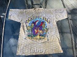 Vintage Liquid Blue Grateful Dead T-Shirt Large 1995 honey bees