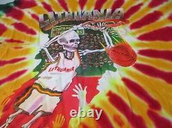 Vintage Original 1992 Lithuania Basketball Tie Dye Grateful Dead T Shirt L USA