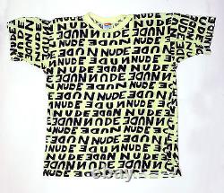 Vintage Original Dead or Alive Nude Pattern Japan tour Neon Yellow shirt 1989 M