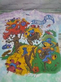 Vintage Original Grateful Dead Rise And Fall Tour Tee Shirt Tie Die Bears 1993