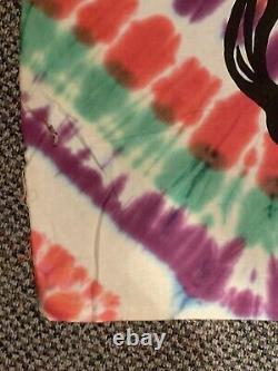 Vintage Original Grateful Dead Tie Dye Wall Tapestry. Hand Woven Fabric. Hippy