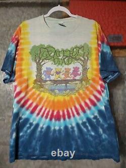 Vintage Rare Soft Worn Not Fade Away 97 98 Grateful Dead Bears XL Tie Dye Shirt