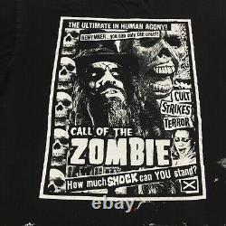Vintage Rob Zombie Call of The Living Dead Girl T-Shirt Size M Black White Band