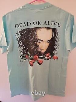 Vintage Single Stitch Dead Or Alive Band Double Sided T Shirt Size Large 18x26