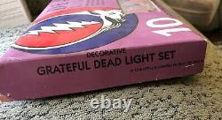 Vintage Steal Your Face Grateful Dead Lights 10 Indoor/Outdoor Light Set in Box