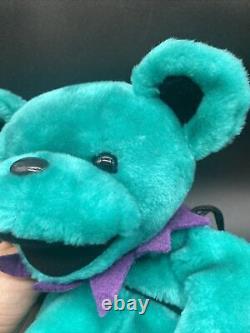 Vintage Steven Smith Grateful Dead Bear Plush Backpack Teal Purple 1991 Festival