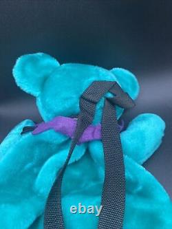 Vintage Steven Smith Grateful Dead Bear Plush Backpack Teal Purple 1991 Festival