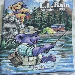 Vintage Summer 1995 Grateful Dead LL Rain Liquid Blue Shirt L Tie Dye Beige READ