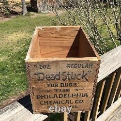 Vintage Wooden Advertising Box Dead Stuck For Bugs Crate