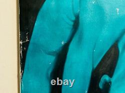 Vtg 1960's James Ealey prison painting Nude Dead Body over Cemetery 33x24