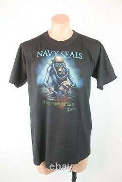 Vtg 1988 Navy Seals A Cut Above the Rest T-shirt XL Dead Stock Military Forces