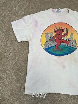 Vtg 1994 Grateful Dead T Shirt NYC Twin Towers Statue of Liberty Single Stitch