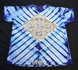 Vtg 80's Phillip Brown psychedelic fractal tie dye T shirt XL Grateful Dead tour