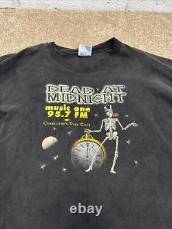 Vtg 80s 90s Grateful Dead T shirt Dead at Midnight Radio Show Single Stitch XL
