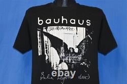 Vtg 80s BAUHAUS BELA LUGOSI'S DEAD GOTHIC ROCK BAND COVER ART BLACK t-shirt M