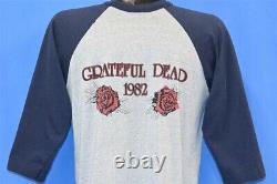 Vtg 80s GRATEFUL DEAD BLUE ROSE WINTERLAND 82 MOUSE KELLEY ROCK RAGLAN t-shirt L
