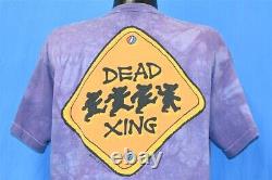 Vtg 90s GRATEFUL DEAD TOGETHER KEEP TRUCKIN ROCK TIE DYE LIQUID BLUE t-shirt XL