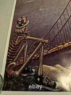 Vtg GRATEFUL DEAD Poster DEAD SET Huge 5'x3' San Francisco Bay Golden Gate