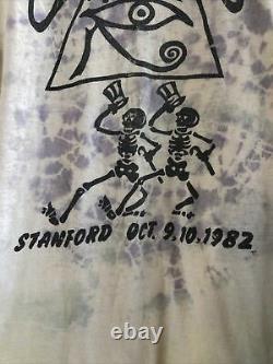 Vtg Grateful Dead At Stanford 1982 parking lot screen print tie dye sears XL tee