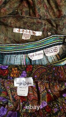Vtg Hippie 70s Clothing Lot Dead Head Acid Psychadelic Grunge Skirt Tops Karavan