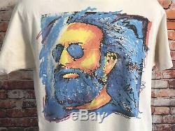 Vtg Jerry Garcia Vintage Dead Tee Shirt Single Stitch Size L Liquid Blue (803)