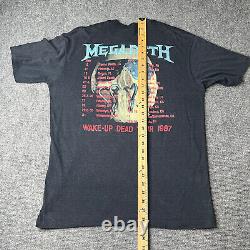 Vtg Megadeth Wake Up Dead 1987 Tour Concert Promo Tshirt Mens Xl Single Stitch