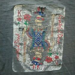 Vtg Original 1989 Grateful Dead Skeleton King Playing Card T-Shirt XL Distressed