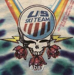 Vtg US Ski Team Grateful Dead T Shirt XL 1994 Tour Skeleton Not Fade Away USA