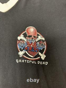 Vtg Vintage 1980s 80s Rare Grateful Dead Dead Head Skull Ringer Tee Band Tee