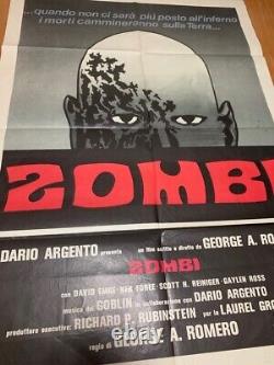 ZOMBI Dawn of the Dead (1978) Vintage Original Movie Promotion Poster Italy art