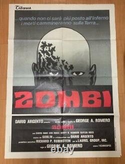 ZOMBI Dawn of the Dead (1978) Vintage Original Movie Promotion Poster Italy art